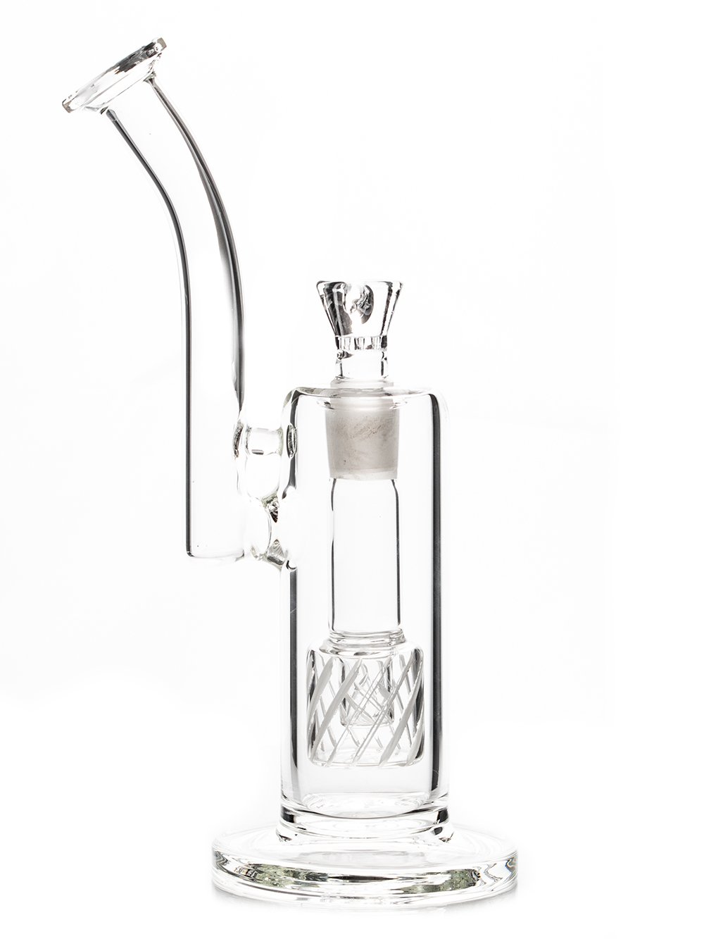 White Barrel Perc Bong Fat Buddha Glass