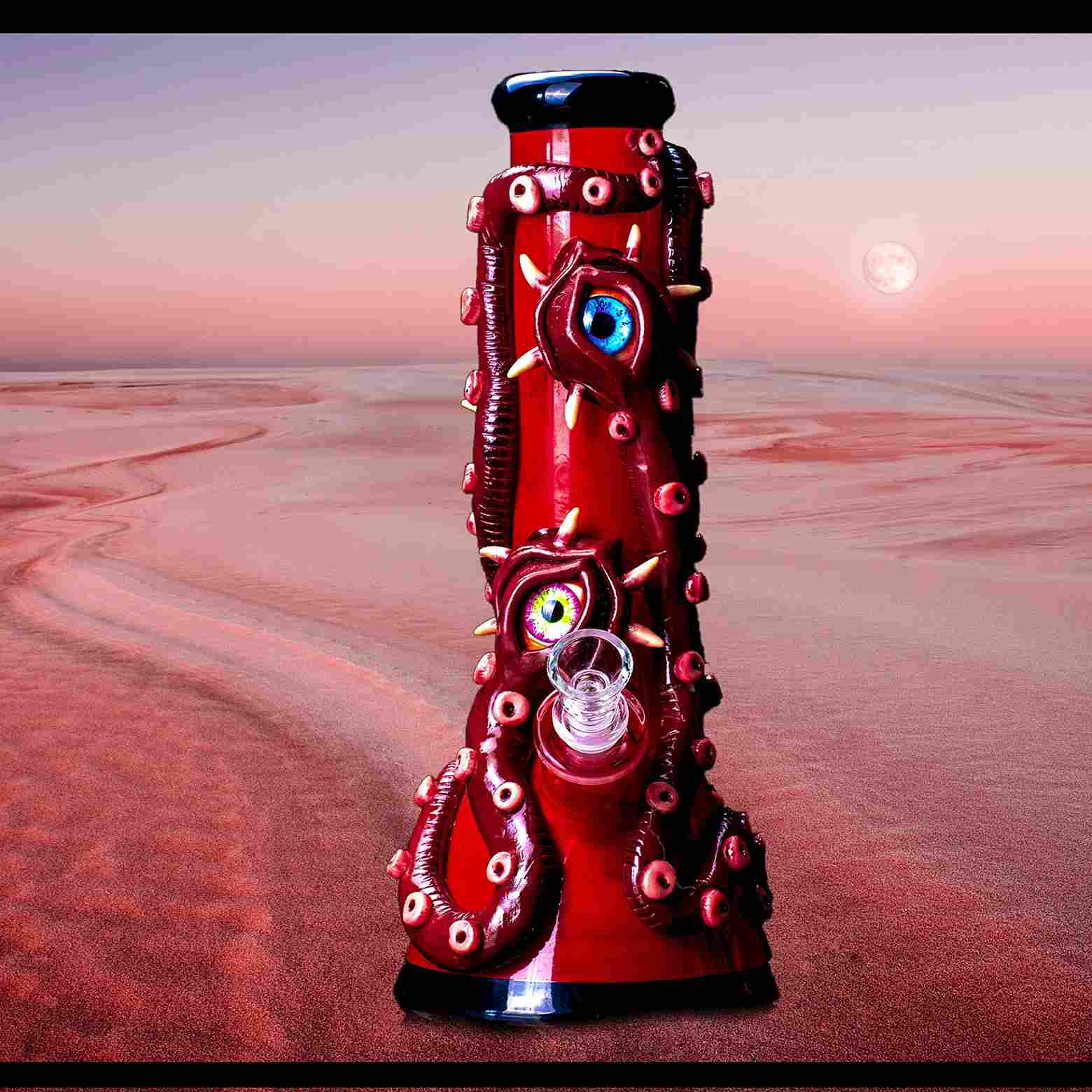 Fat Buddha Glass Bong Demon Snakes Bong