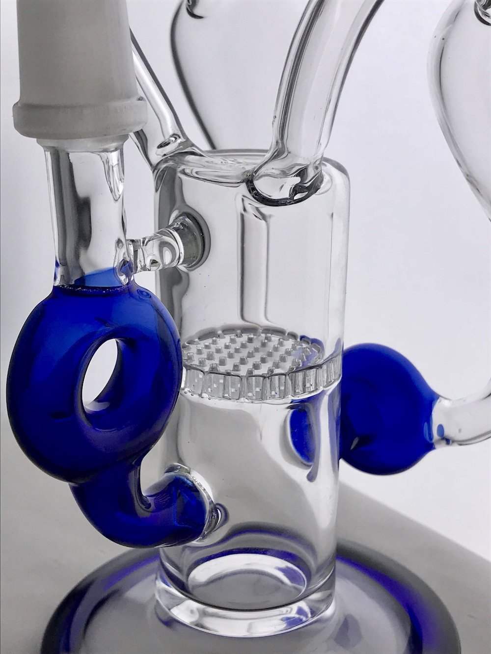 Fat Buddha Glass Bong Double Bubble Recycler Bong