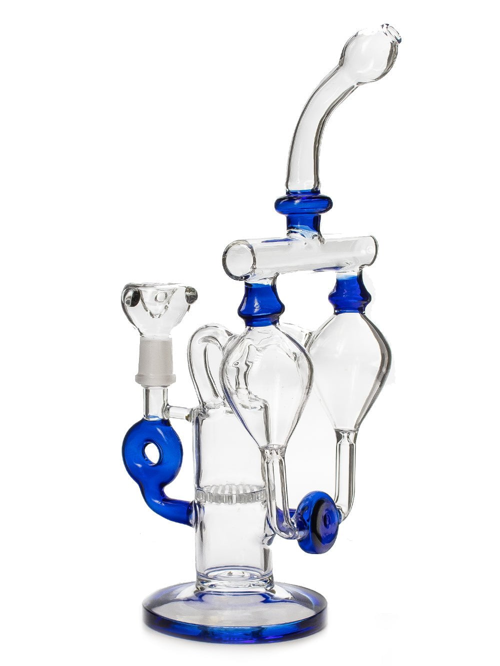 Fat Buddha Glass Bong Double Bubble Recycler Bong