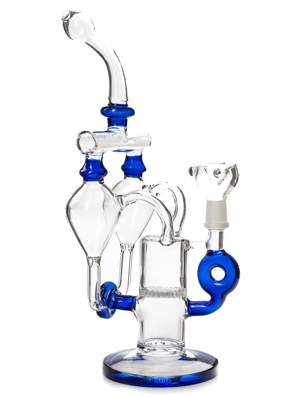 Fat Buddha Glass Bong Double Bubble Recycler Bong