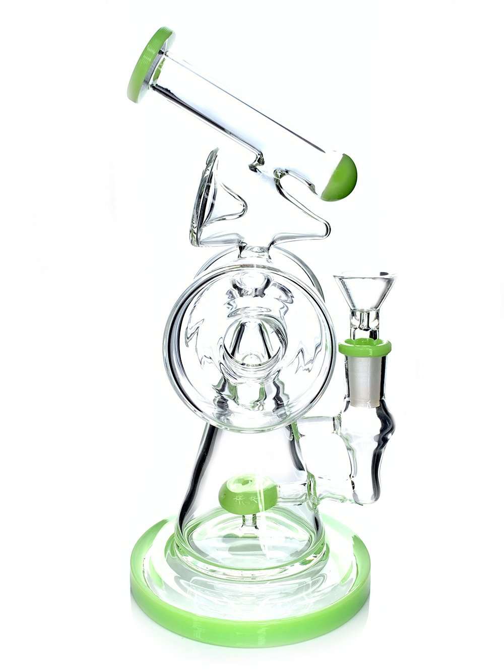Fat Buddha Glass Bong Double Disc Recycler Bong