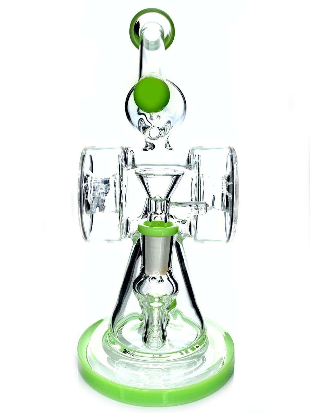 Fat Buddha Glass Bong Double Disc Recycler Bong