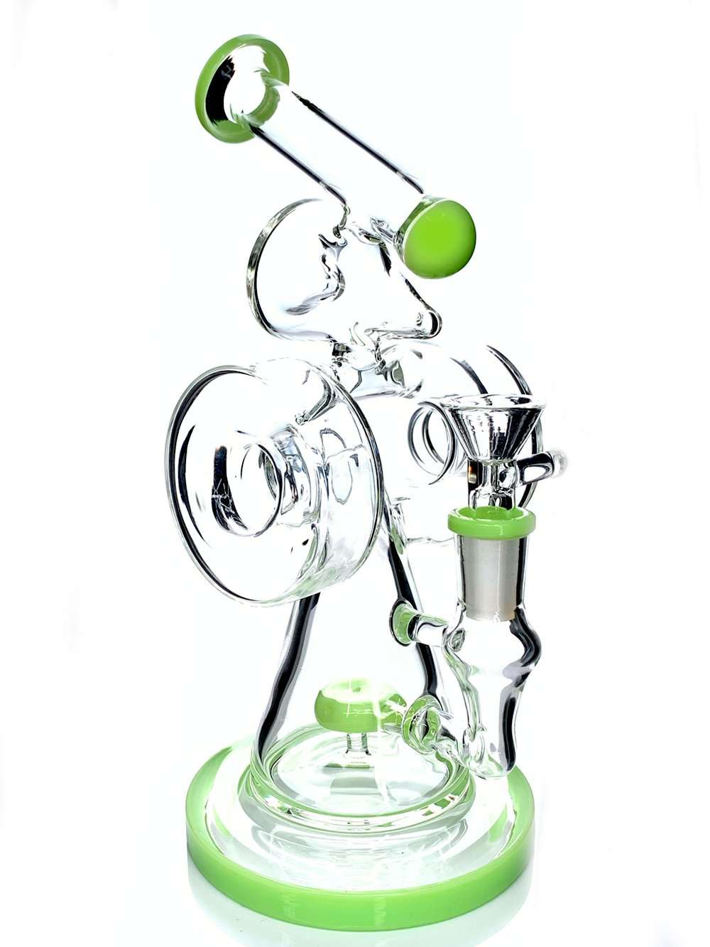 Fat Buddha Glass Bong Double Disc Recycler Bong