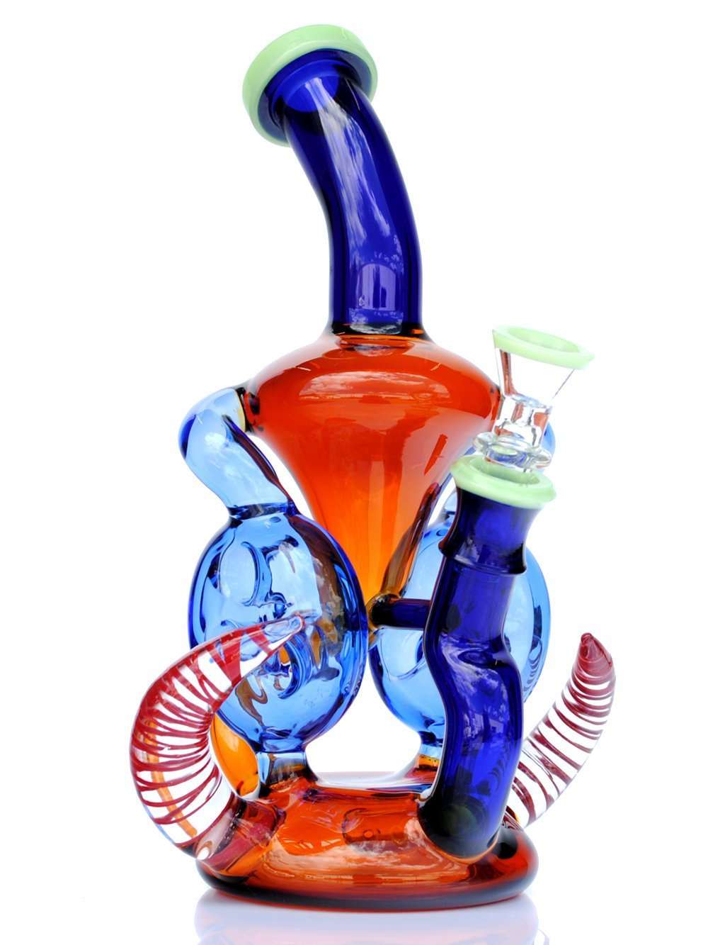 Fat Buddha Glass Bong Double Horn Recycler Bong