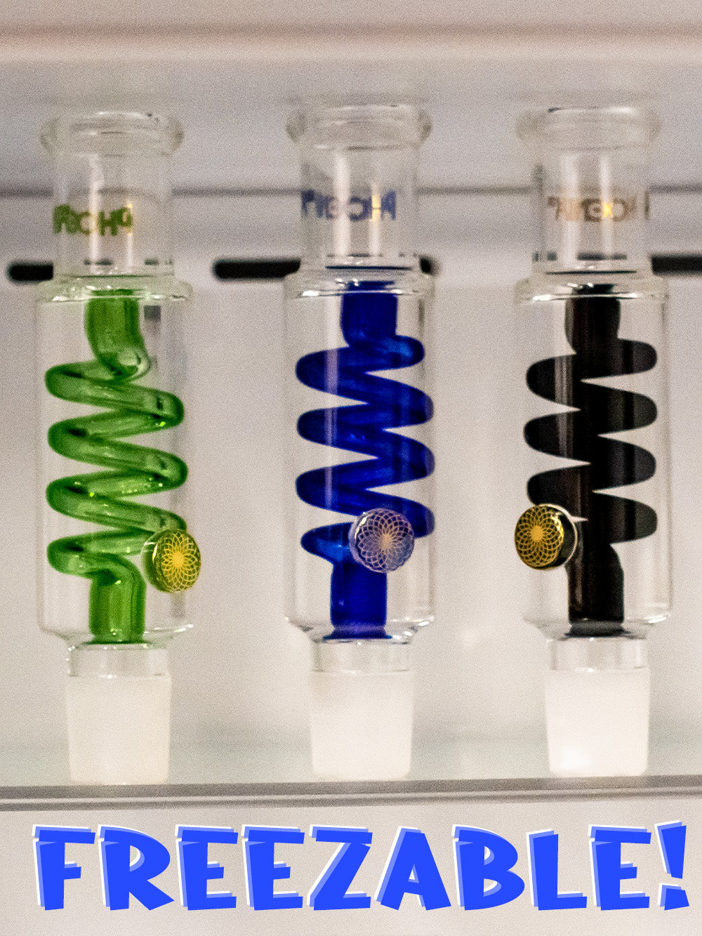 Blue Freeze Bong Inline Perc Fat Buddha Glass