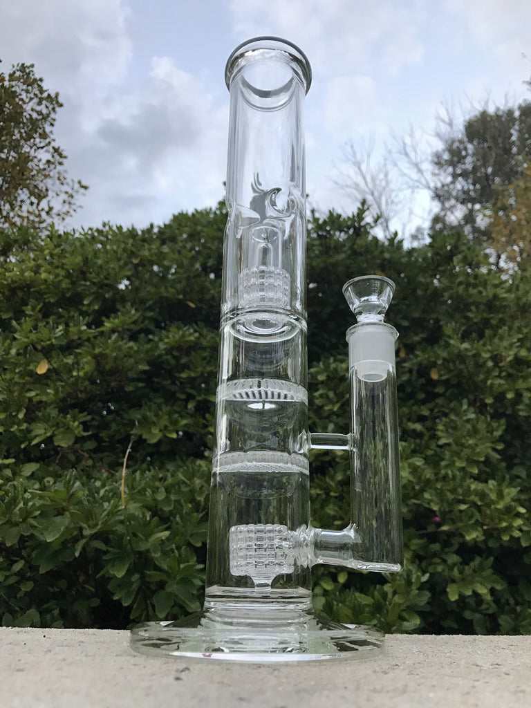 Fat Buddha Glass Bong Glass Bong with 4 percolators E3