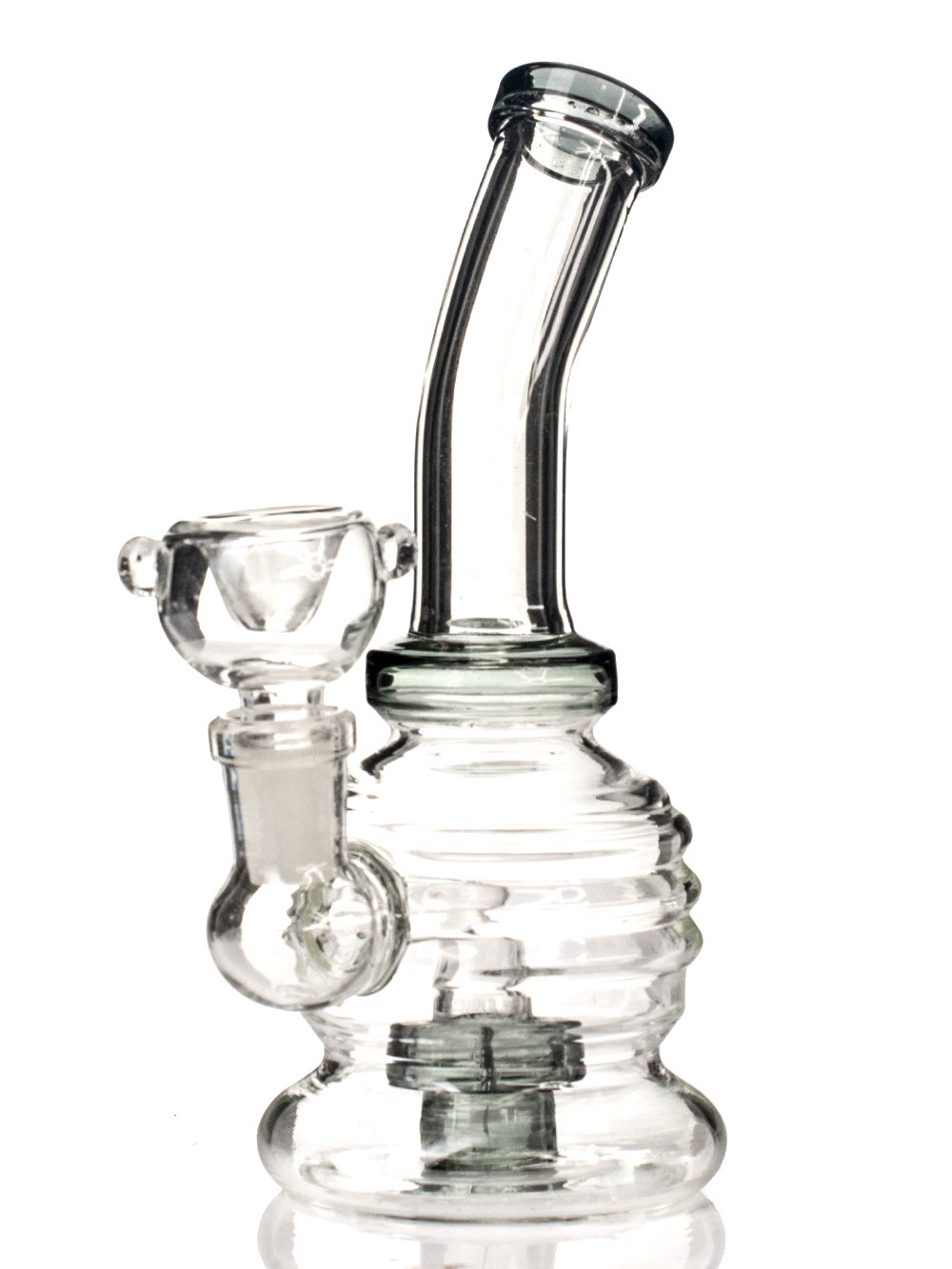Gray 6" Mini Barrel Bong Fat Buddha Glass