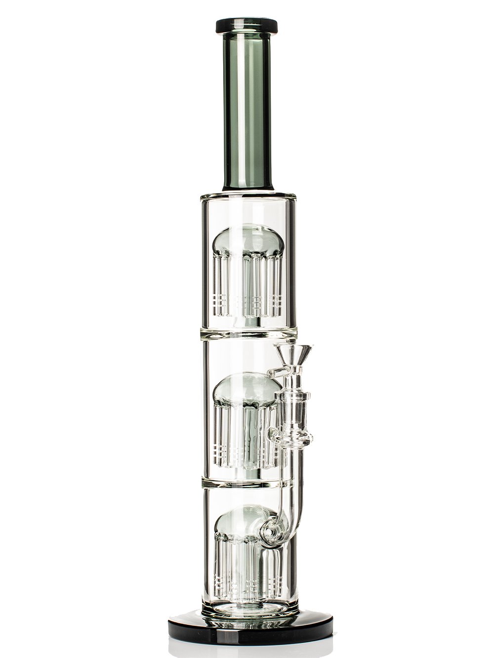 Fat Buddha Glass Bong Gray Triple Shower Perc Bong