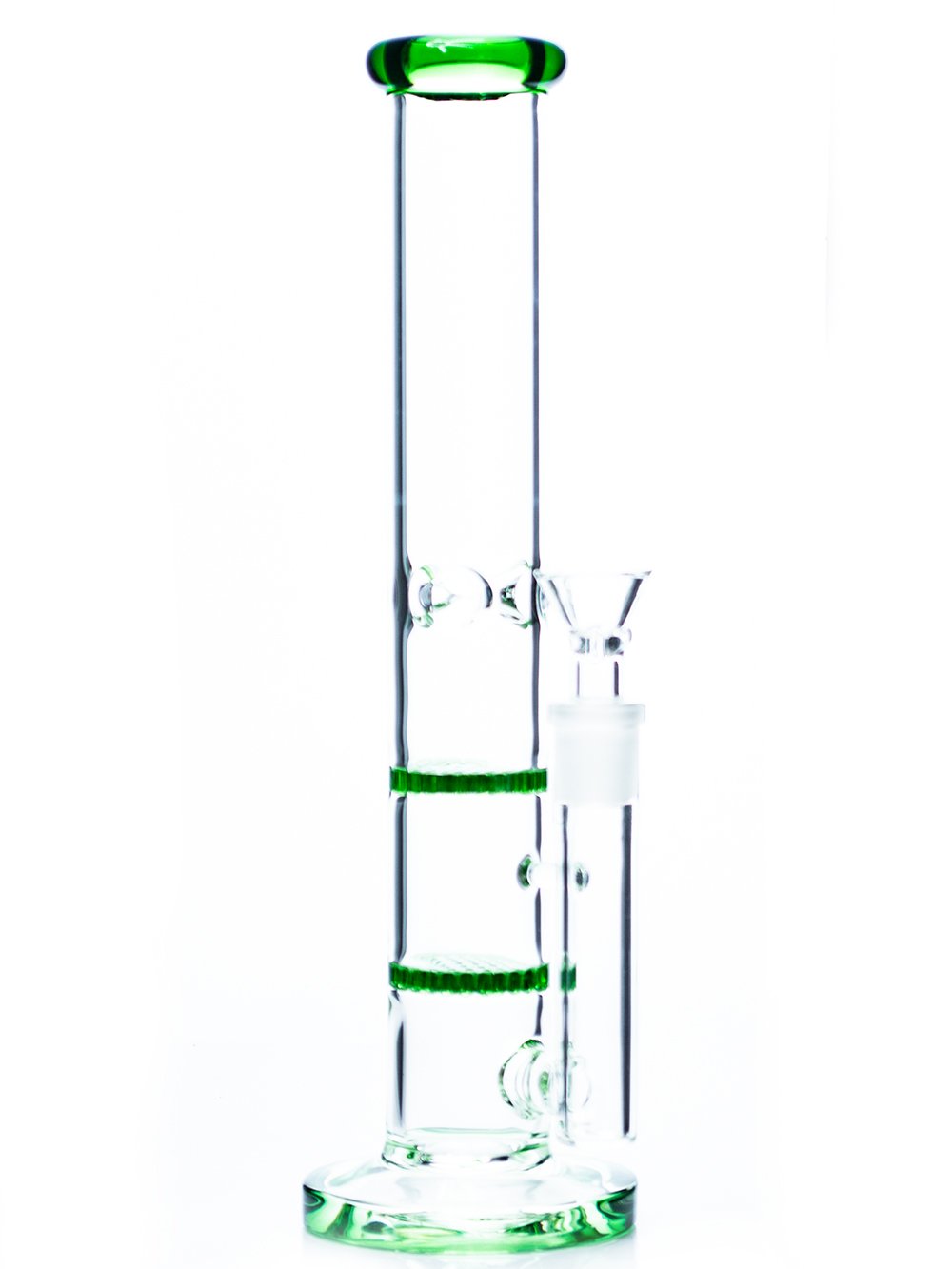 Fat Buddha Glass Bong Green 10" Double Honeycomb Bong