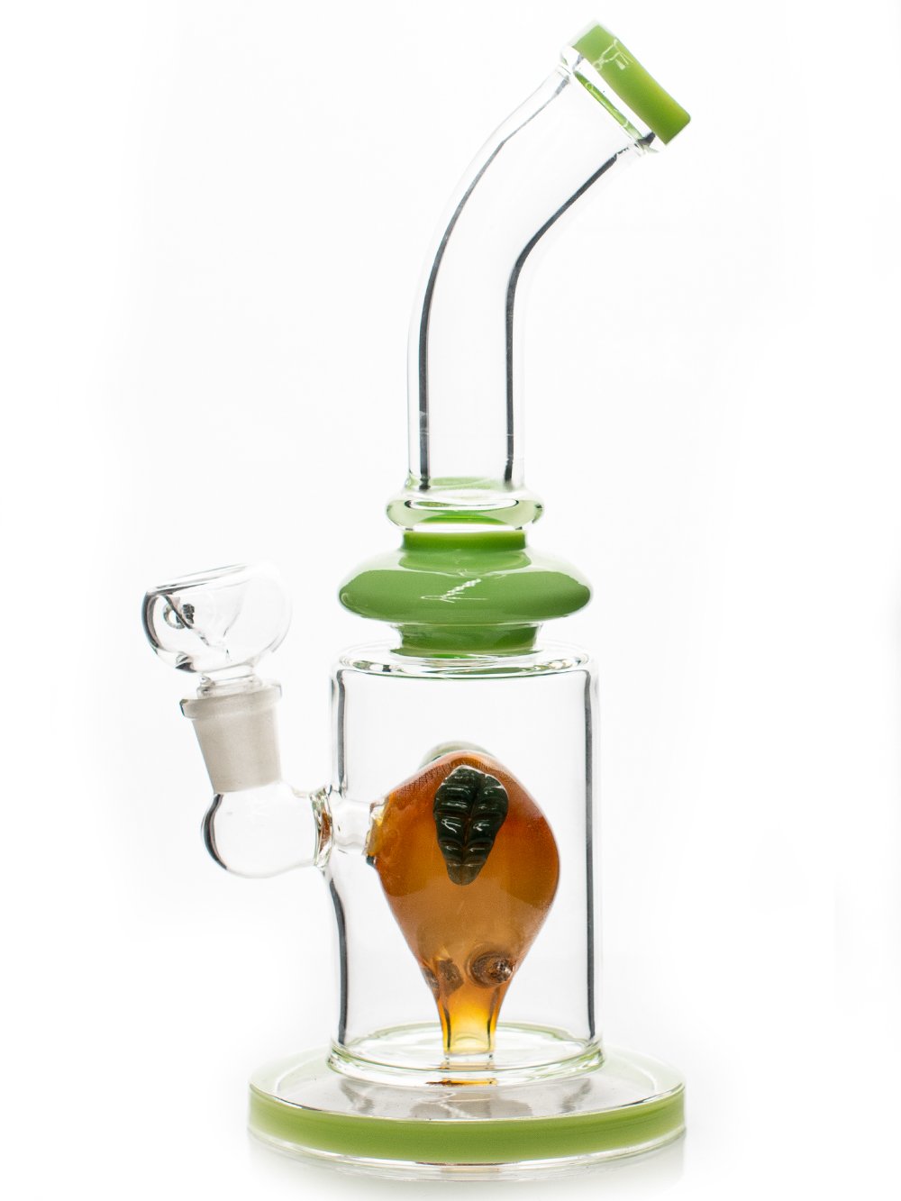 Fat Buddha Glass Bong Green 10" Sweet Peach Bong