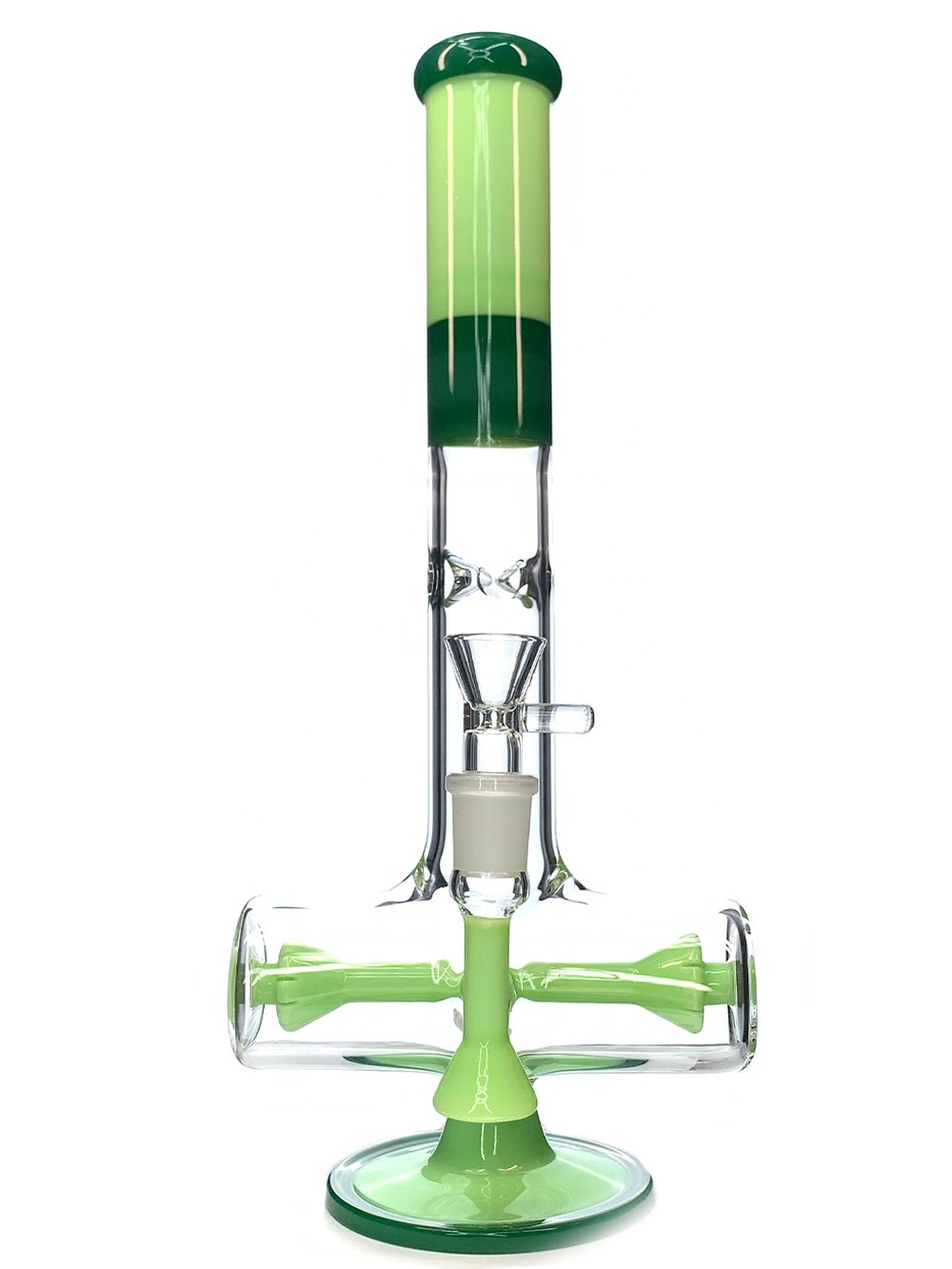 Fat Buddha Glass Bong Green 13" Inline Bong