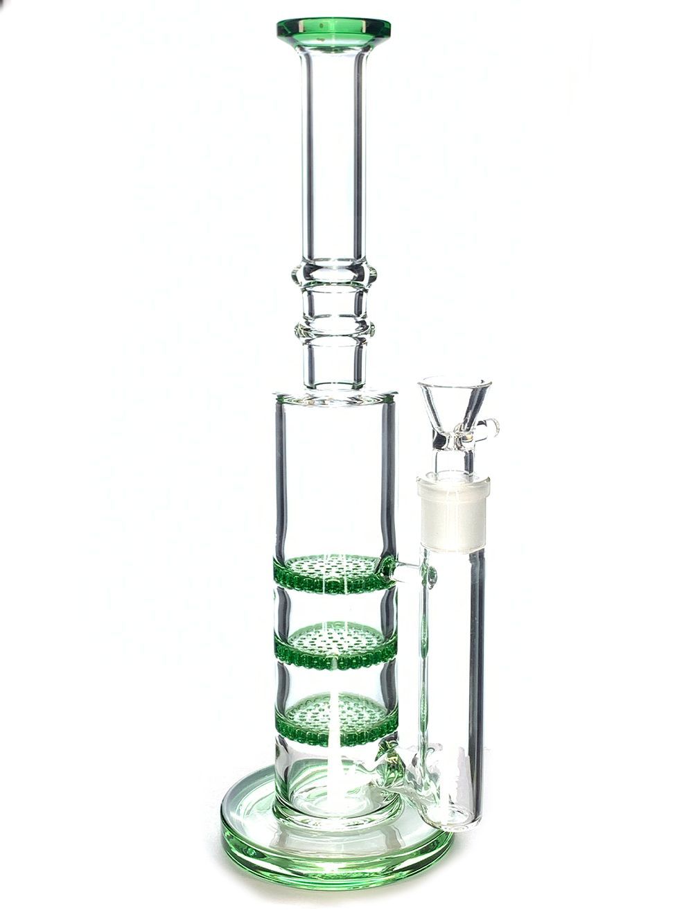 Triple Disc Skinny Glass Bong Fat Buddha Glass