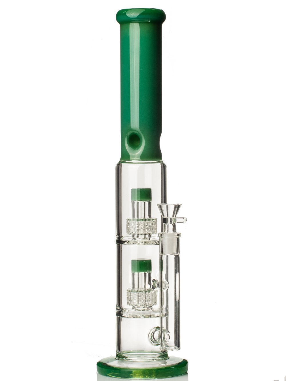 Fat Buddha Glass Bong Green 18" Double Matrix Bong