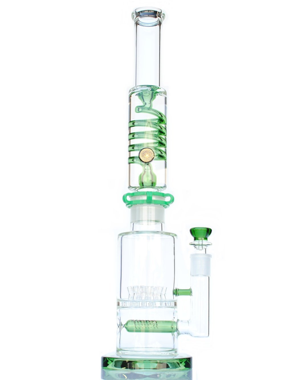 Fat Buddha Glass Bong Green 20" Freezable Glass Bong