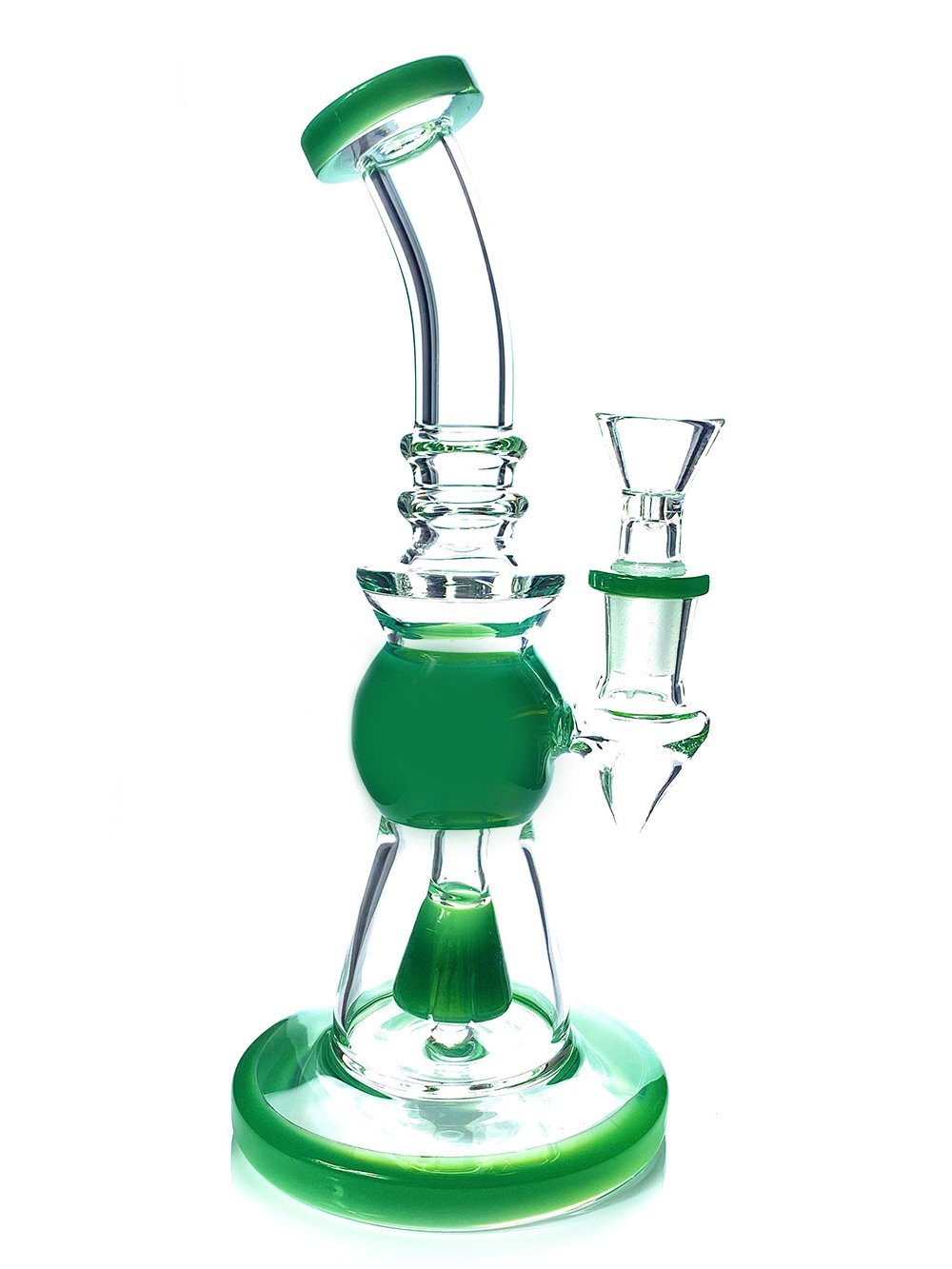 8" Green Lean Back Bong