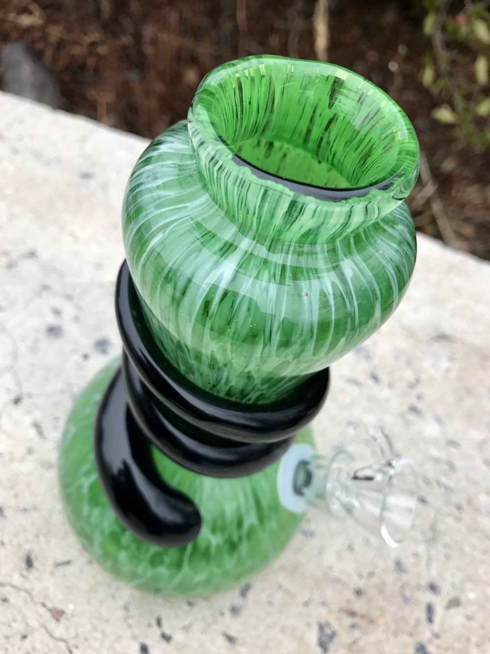 Fat Buddha Glass Bong Green Bong with Wrap