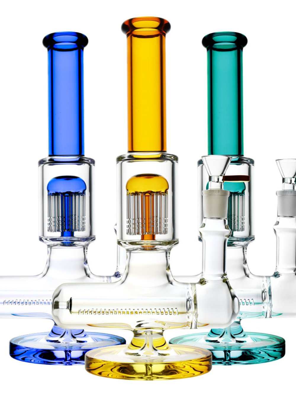 Fat Buddha Glass Bong Green Jellyfish Inline Bong