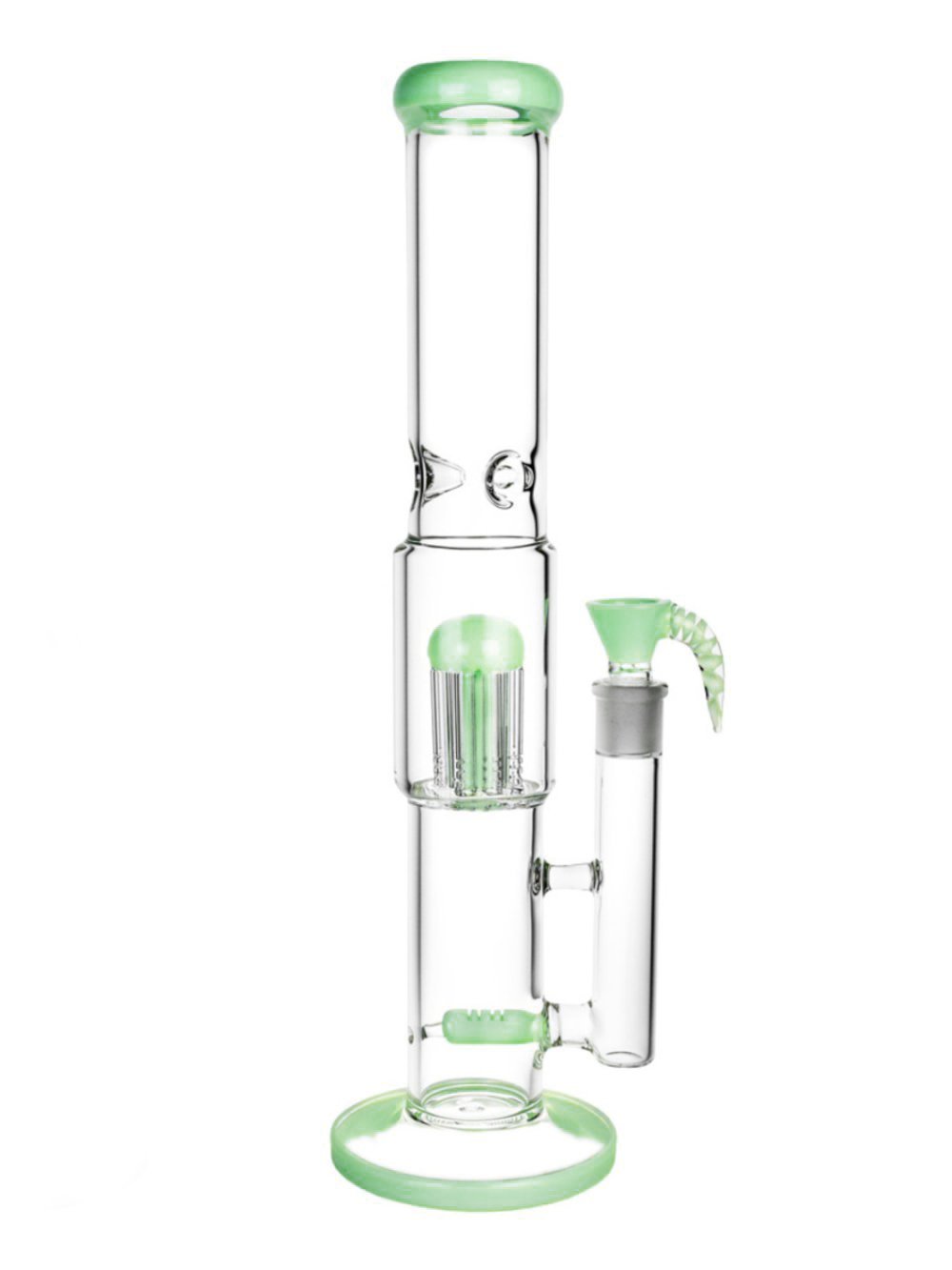 Green Multi Perc Bong Fat Buddha Glass