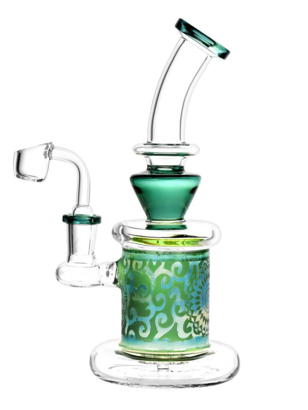 Sacred Etched Dab Rig Pulsar Fat Buddha Glass