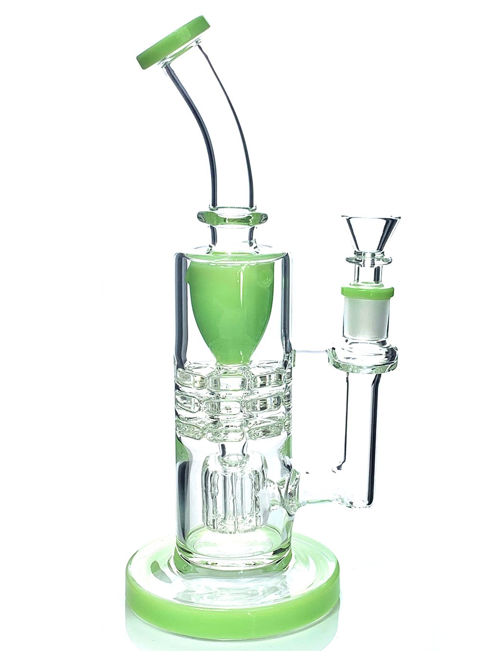 Green Slyme Barrel Bong Fat Buddha Glass
