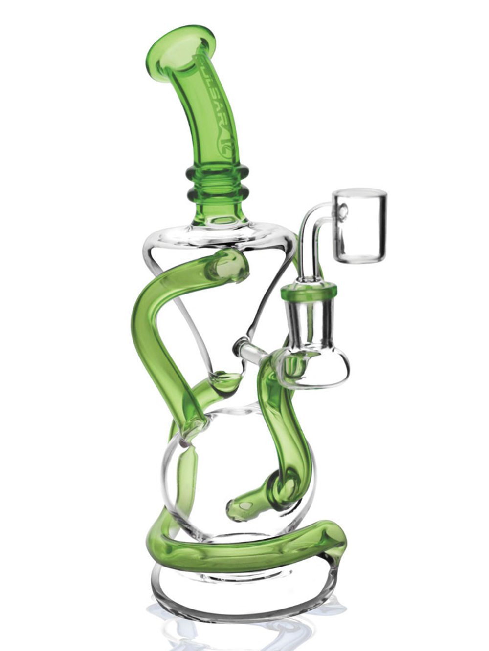 Green Vortex Recycler Rig Fat Buddha Glass