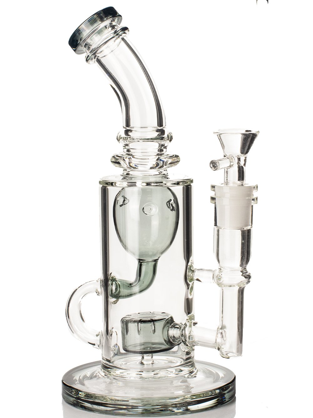 Fat Buddha Glass Bong Grey 9" Tinted Recycler Bong