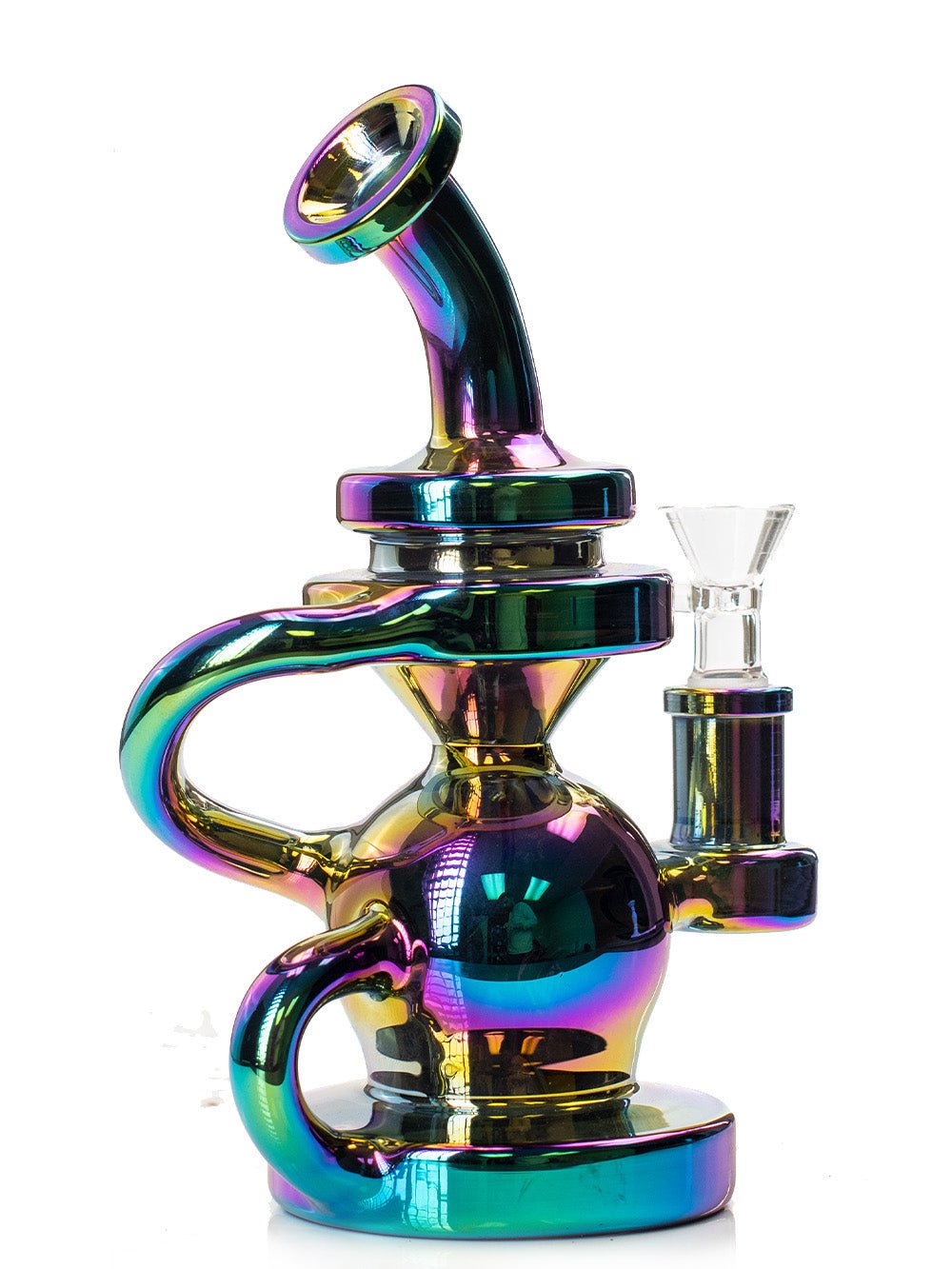 Fat Buddha Glass Bong Iridescent Recycler Bong