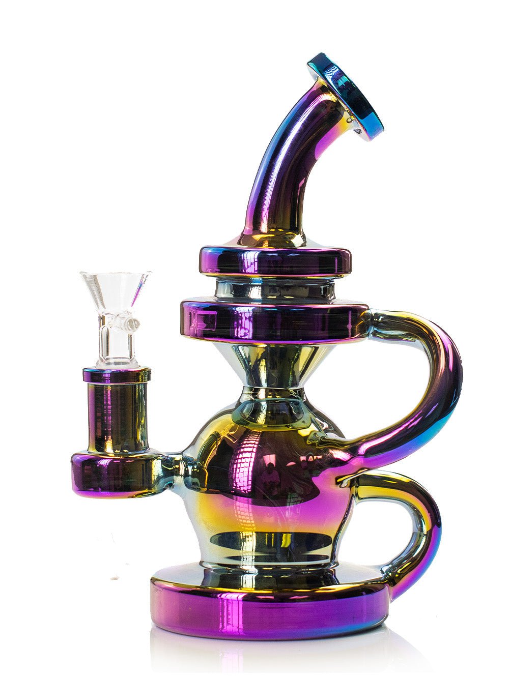 Fat Buddha Glass Bong Iridescent Recycler Bong