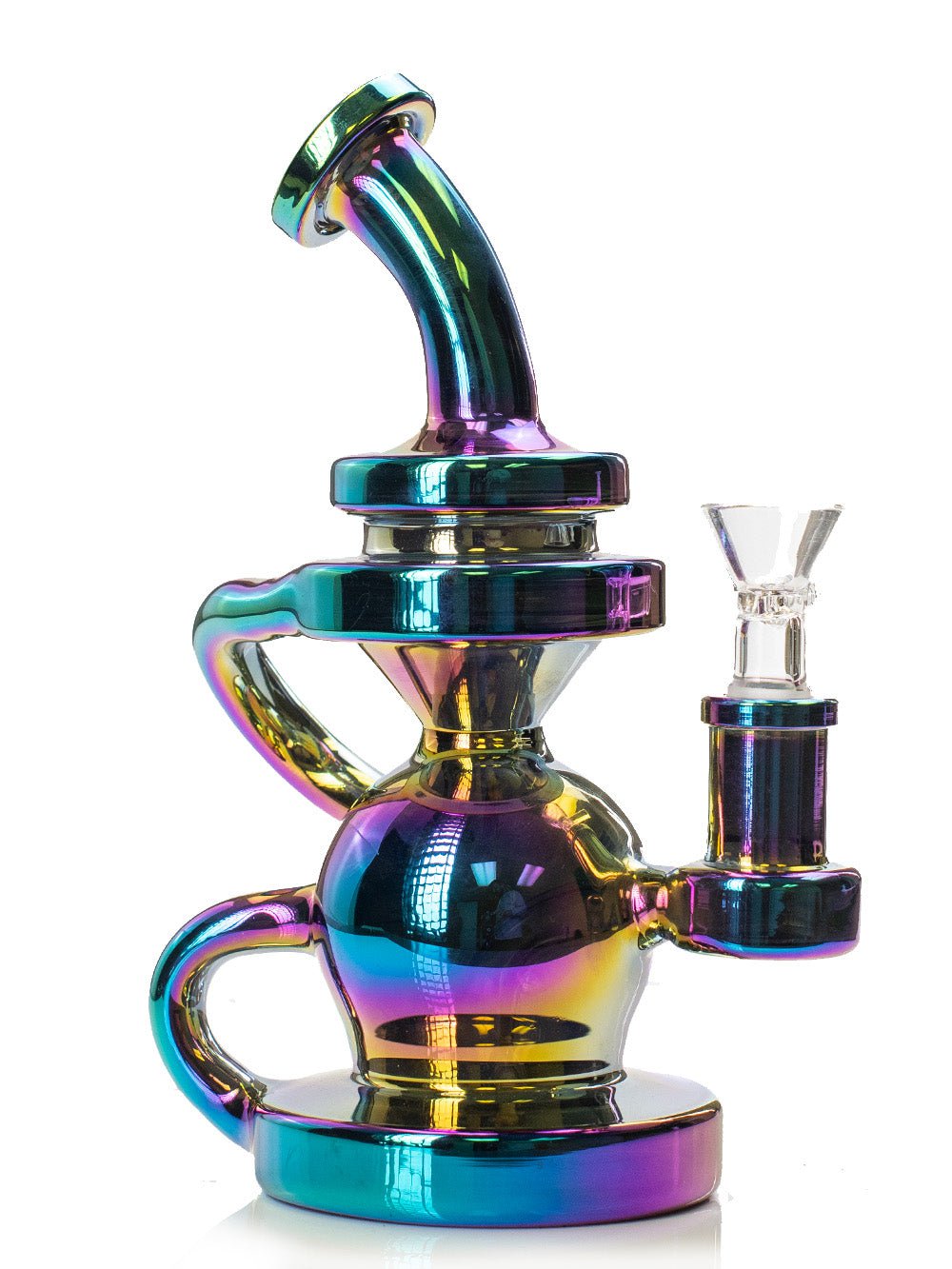 Fat Buddha Glass Bong Iridescent Recycler Bong