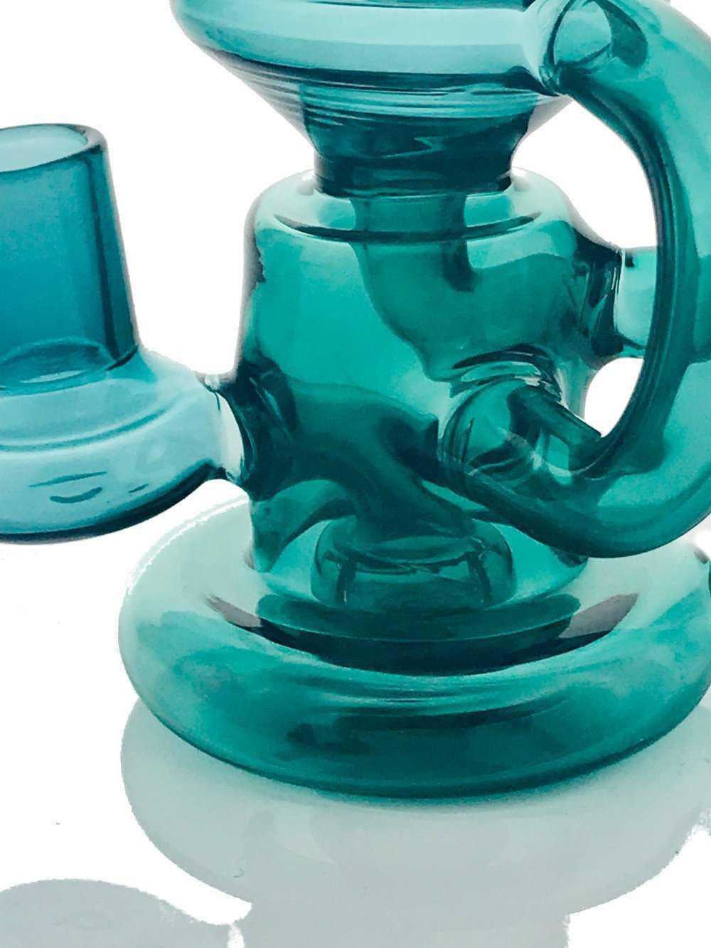 Fat Buddha Glass Bong Klein Recycler with Banger