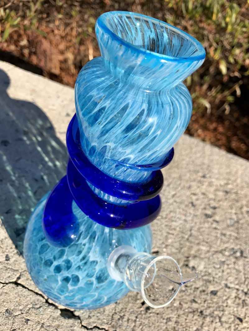 Fat Buddha Glass Bong Light Blue Bong with Wrap