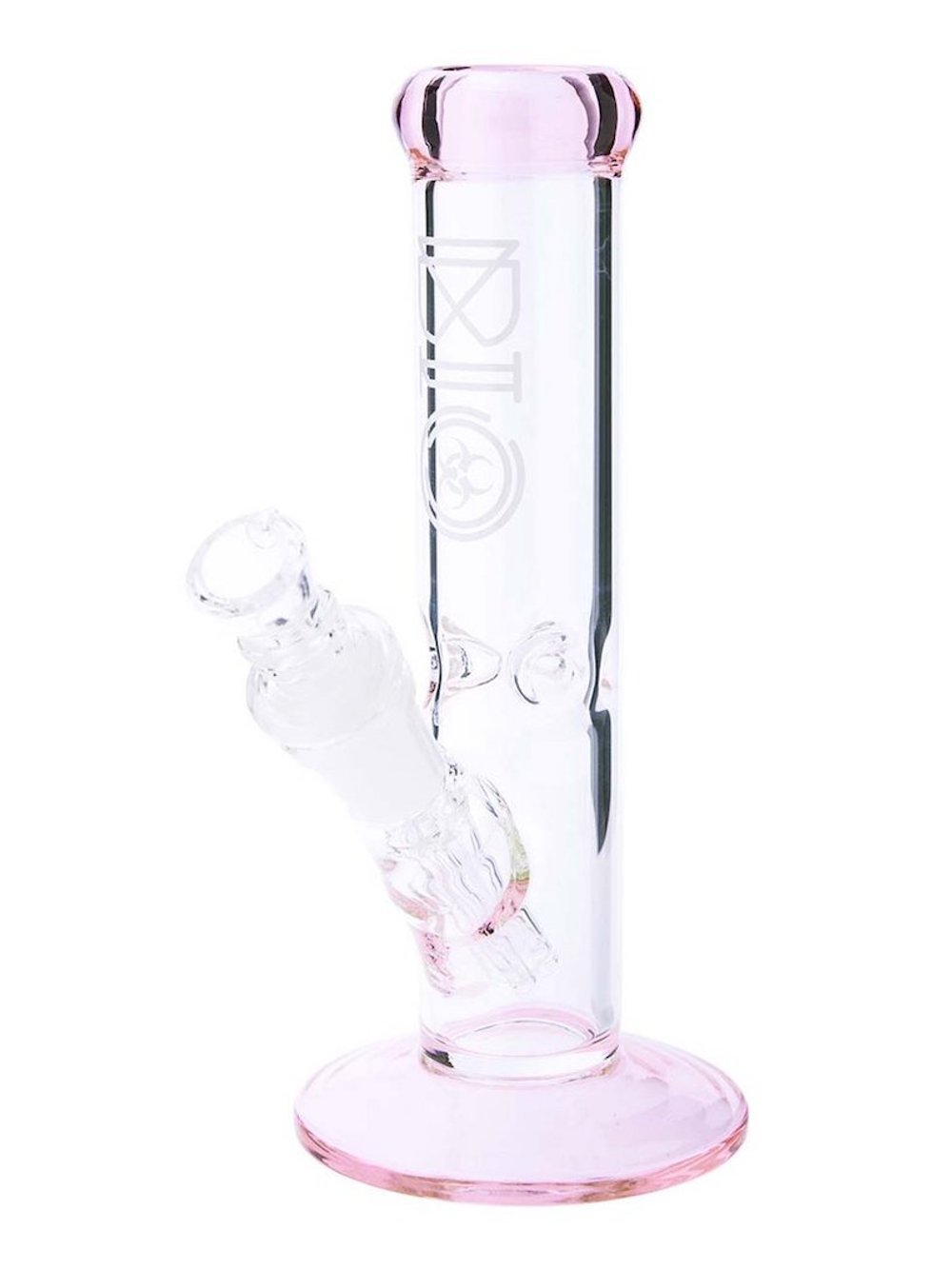 Pink Bio Straight Tube Bong Fat Buddha Glass