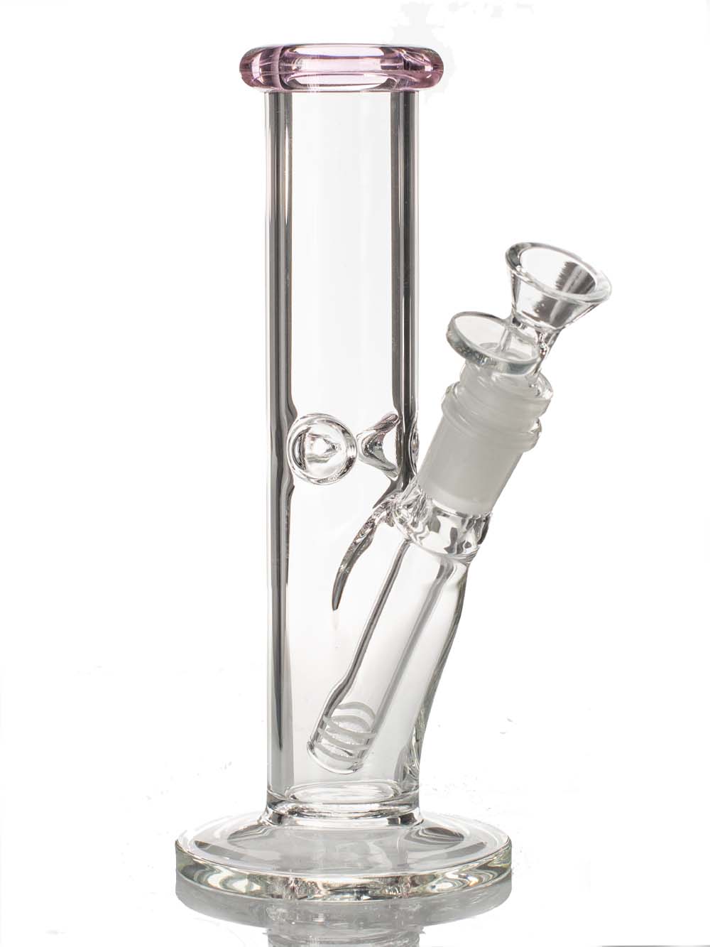 Fat Buddha Glass Bong Pink 8" Straight Tube Bong