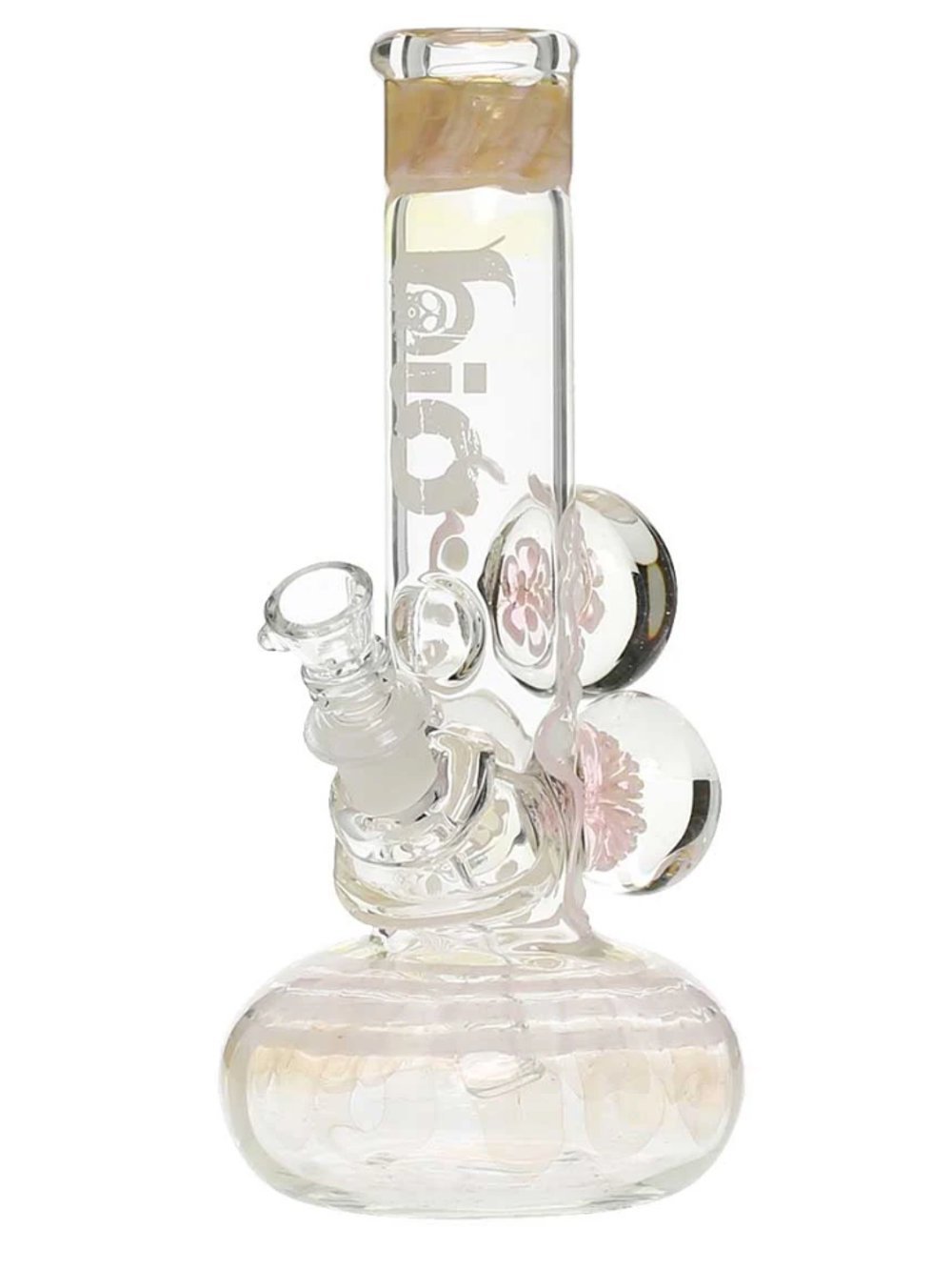 Biohazard Bong Pink 9" Three Marble Illuminati Bong