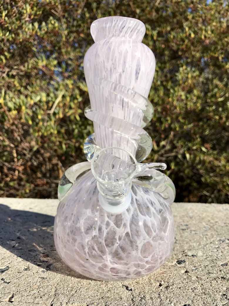 Fat Buddha Glass Bong Pink Bong with Wrap
