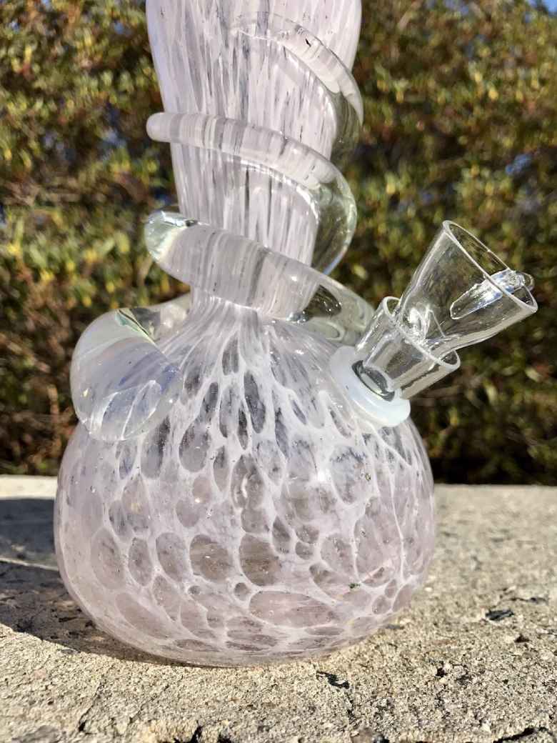Fat Buddha Glass Bong Pink Bong with Wrap