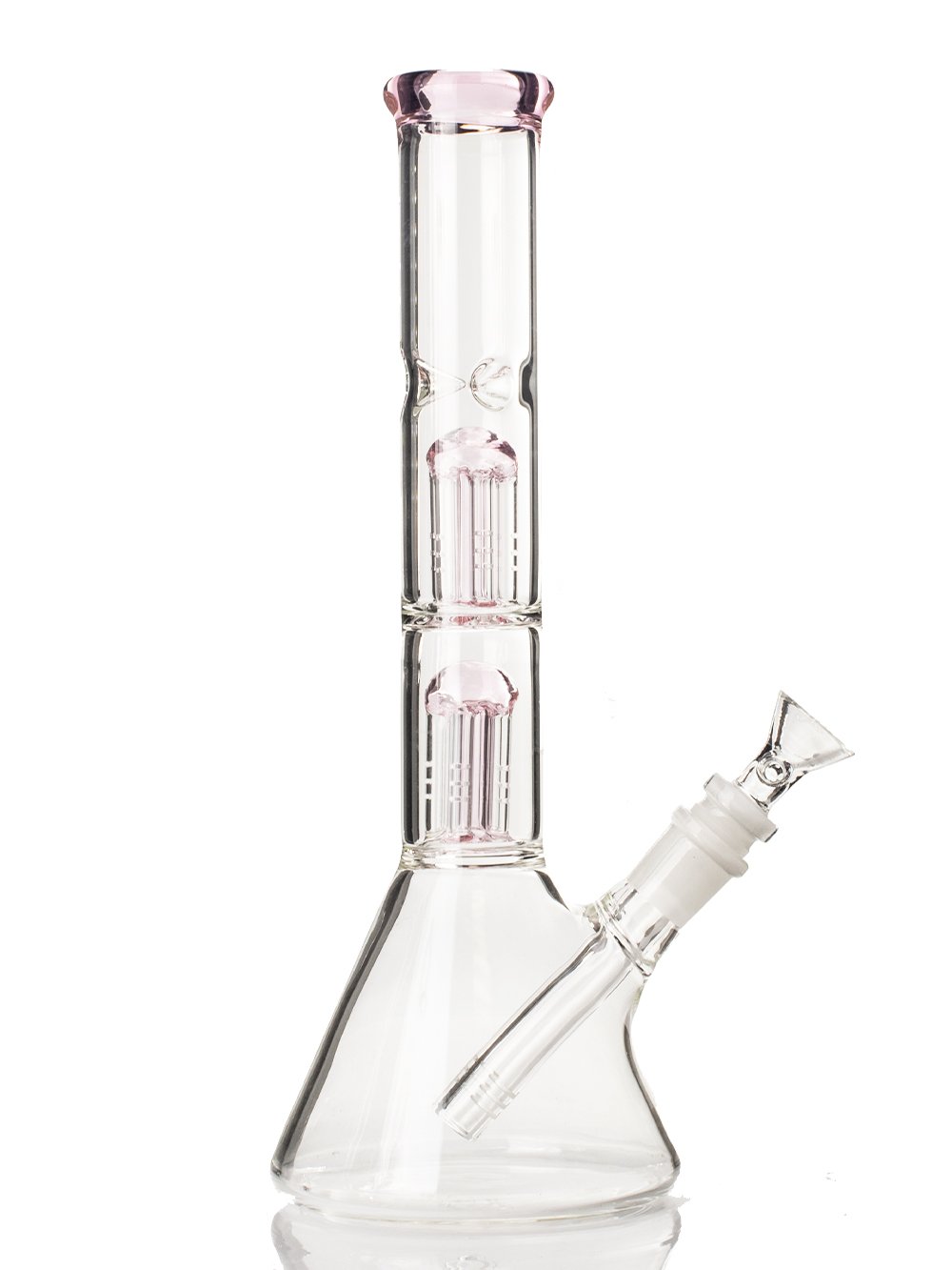 Pink Duo-Tree Beaker Bong