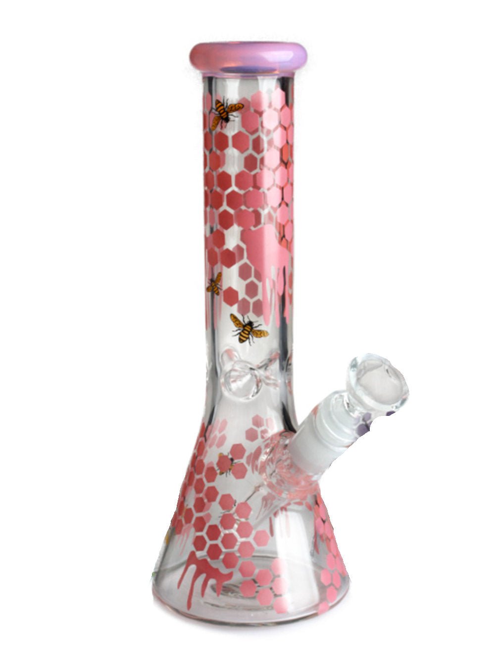 Fat Buddha Glass Bong Pink Honeycomb Beaker Bong