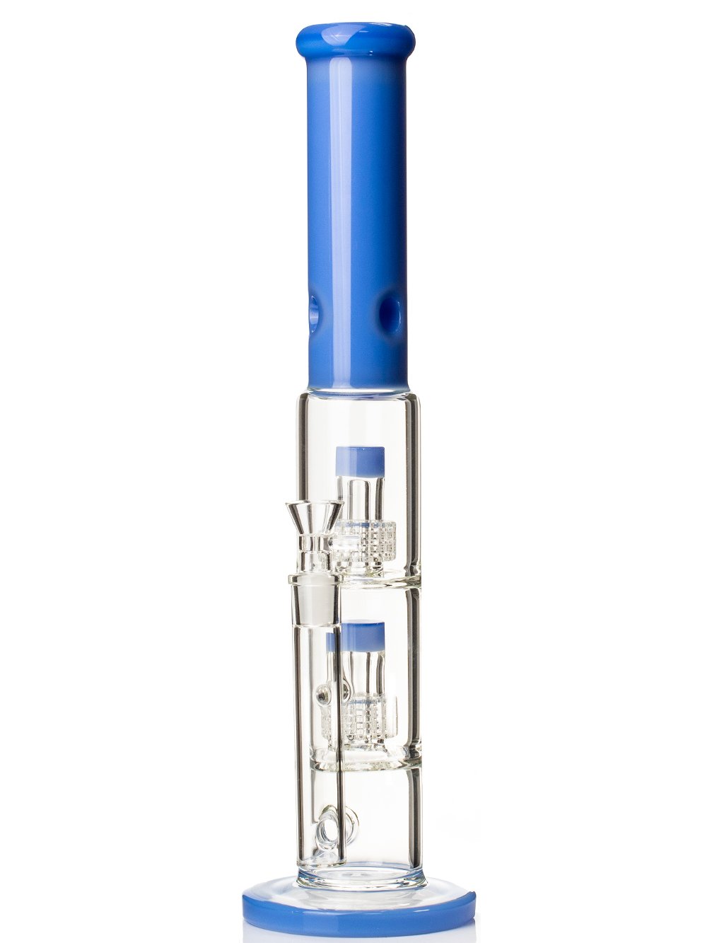 Fat Buddha Glass Bong Purple 18" Double Matrix Bong