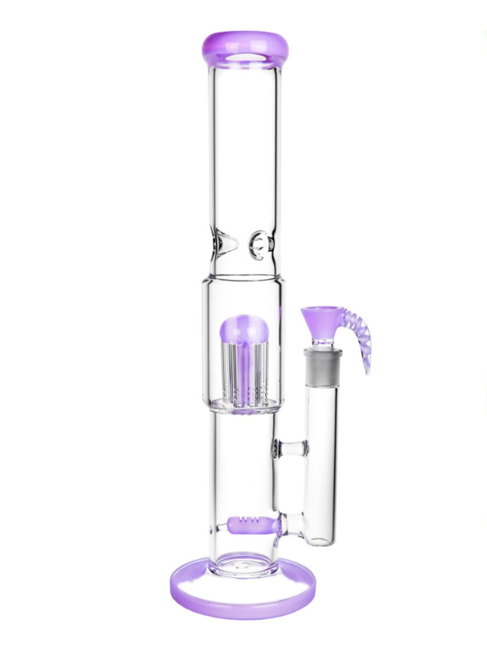 Purple Multi Perc Bong Fat Buddha Glass