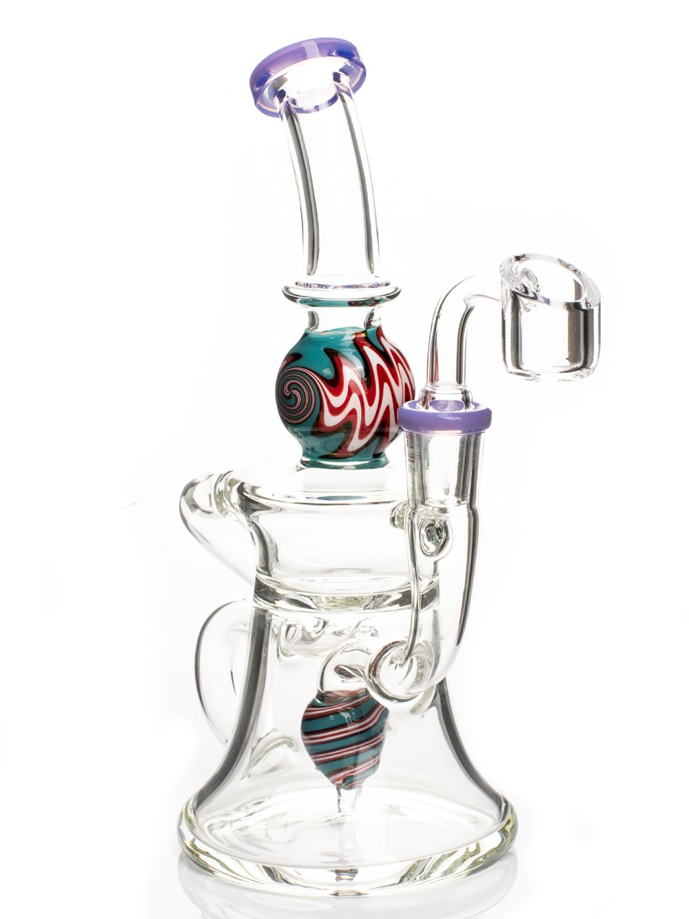 Fat Buddha Glass Bong Purple Wig Wag Dab Rig