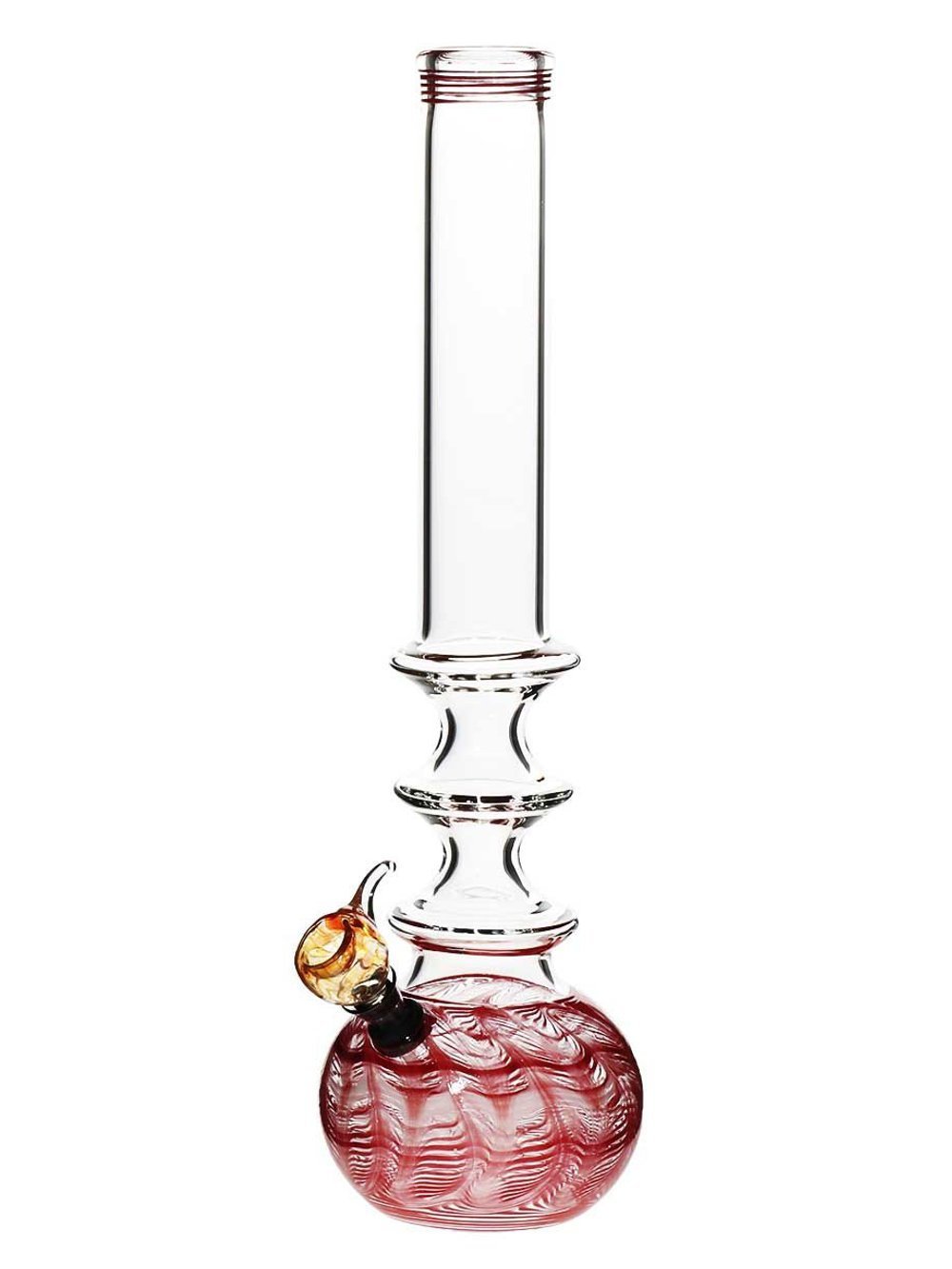 Red 3 Ring Bong (medium) Fat Buddha Glass
