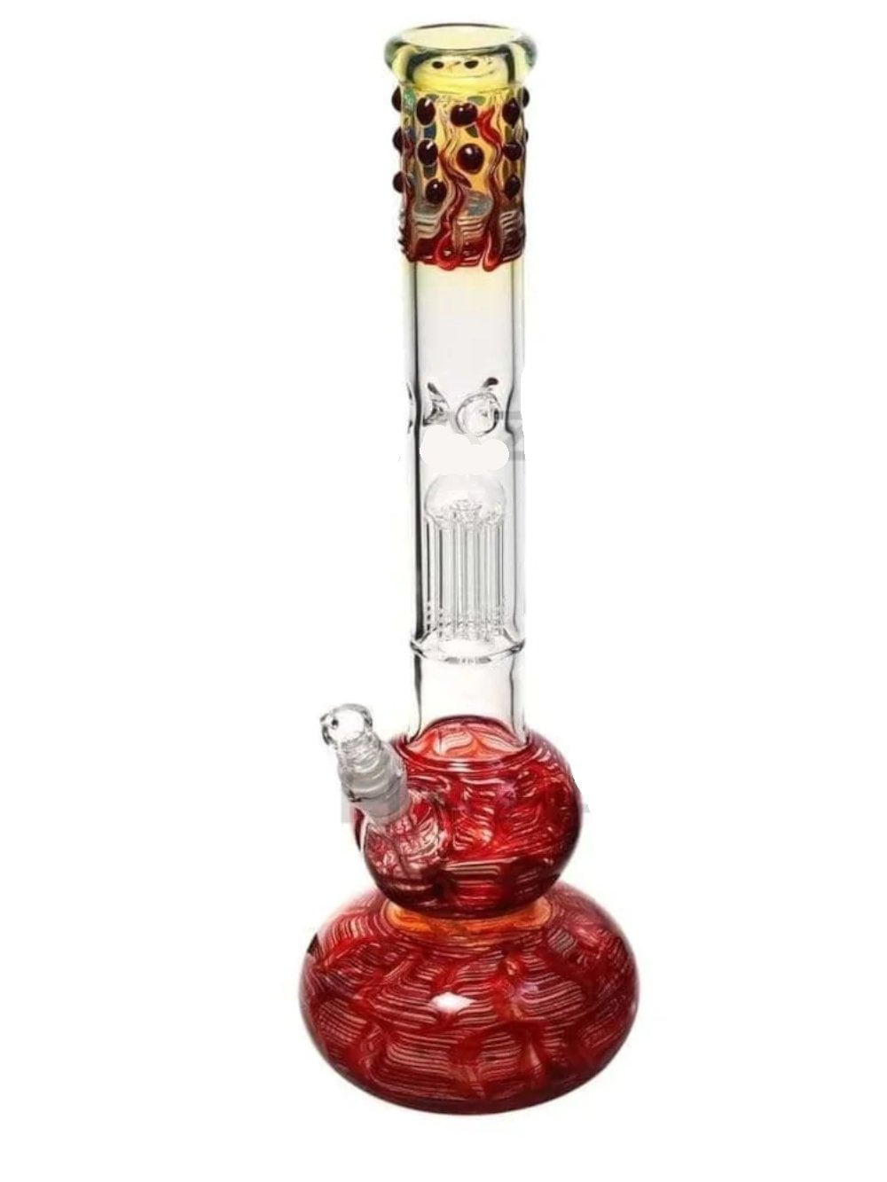 Biohazard Bong Red 18in Double Bubble Bong