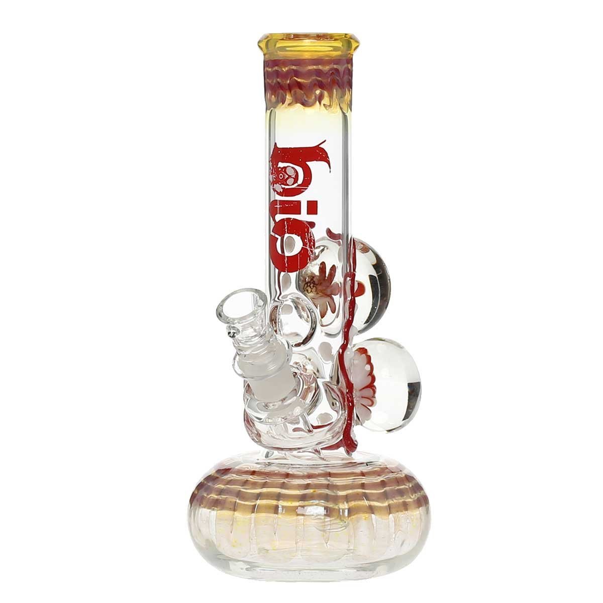 Biohazard Bong Red 9" Three Marble Illuminati Bong