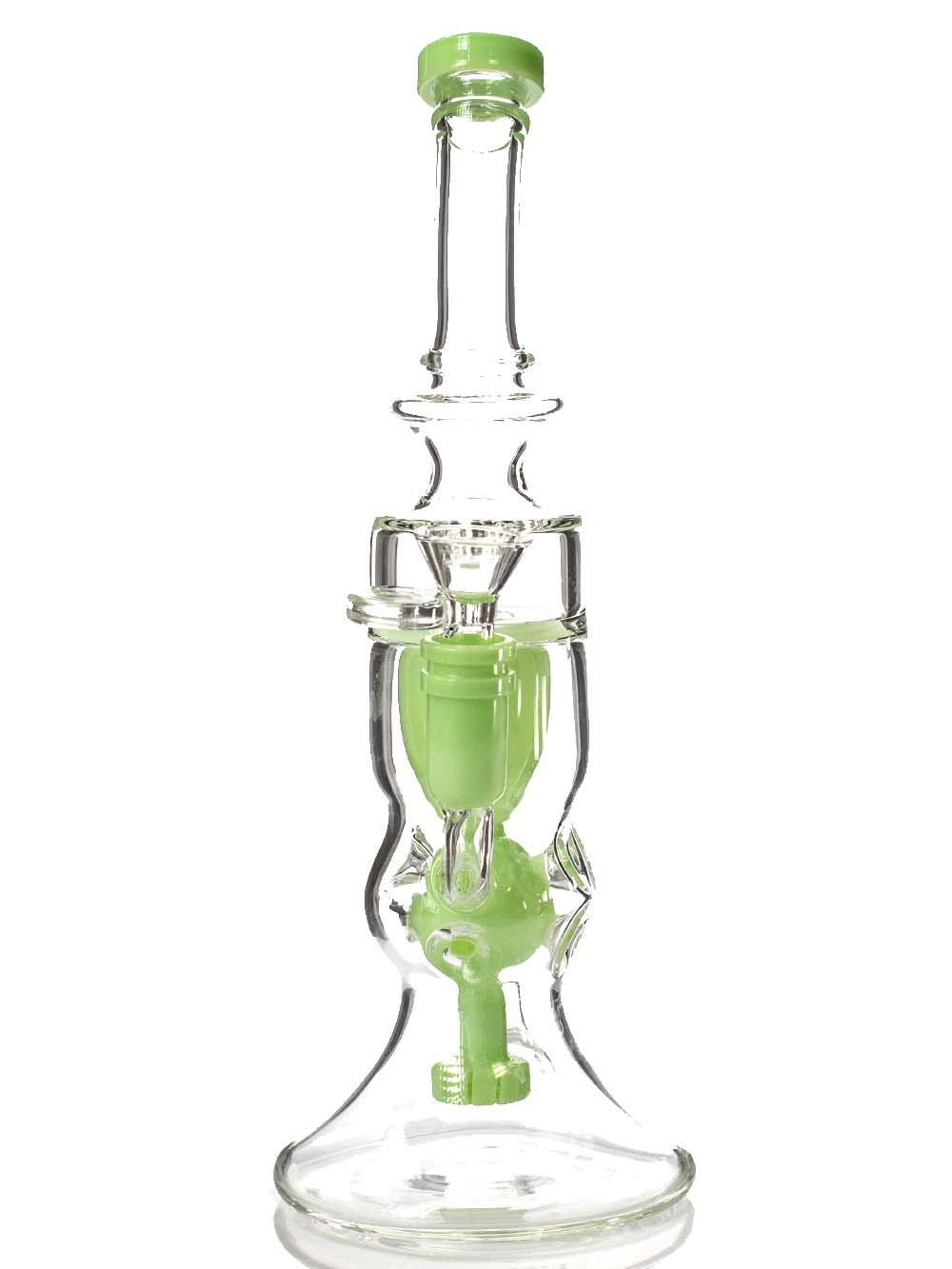 Fat Buddha Glass Bong Single Perc Recycler Bong