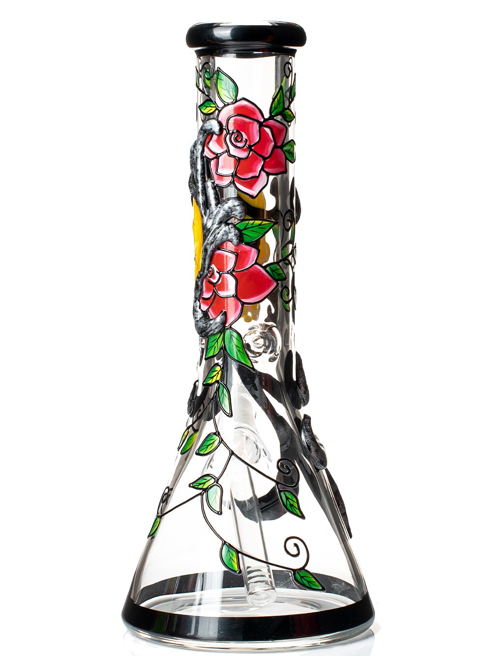 Skull and Roses Bong Fat Buddha Glass