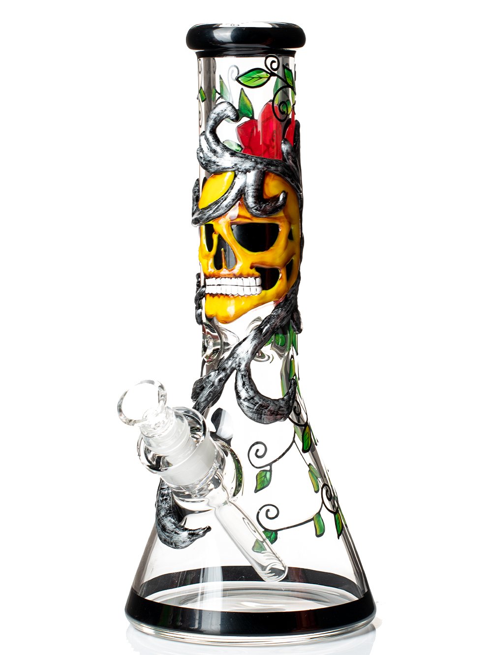 Skull and Roses Bong Fat Buddha Glass