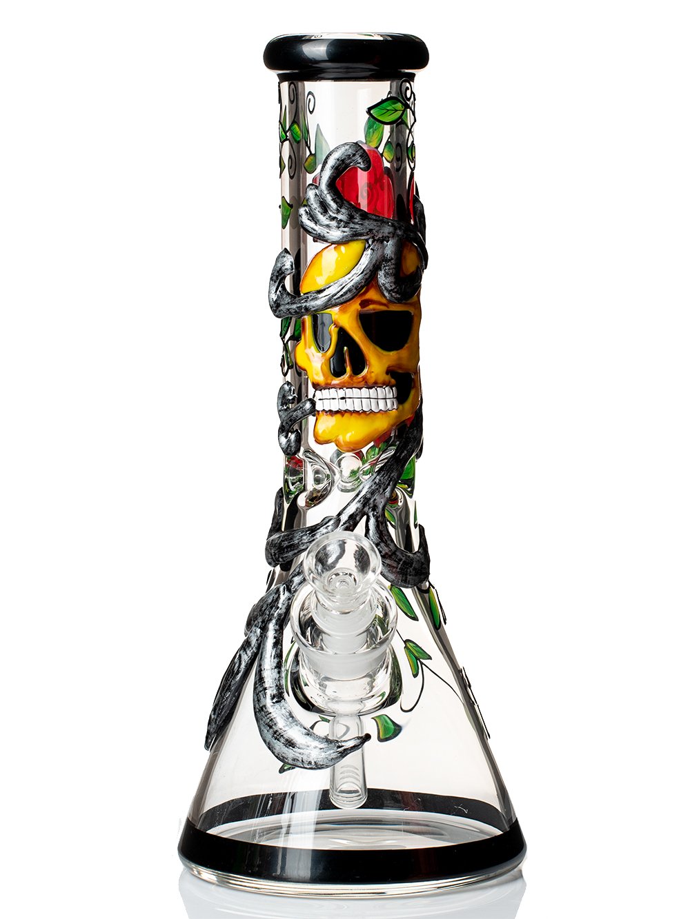 Skull and Roses Bong Fat Buddha Glass