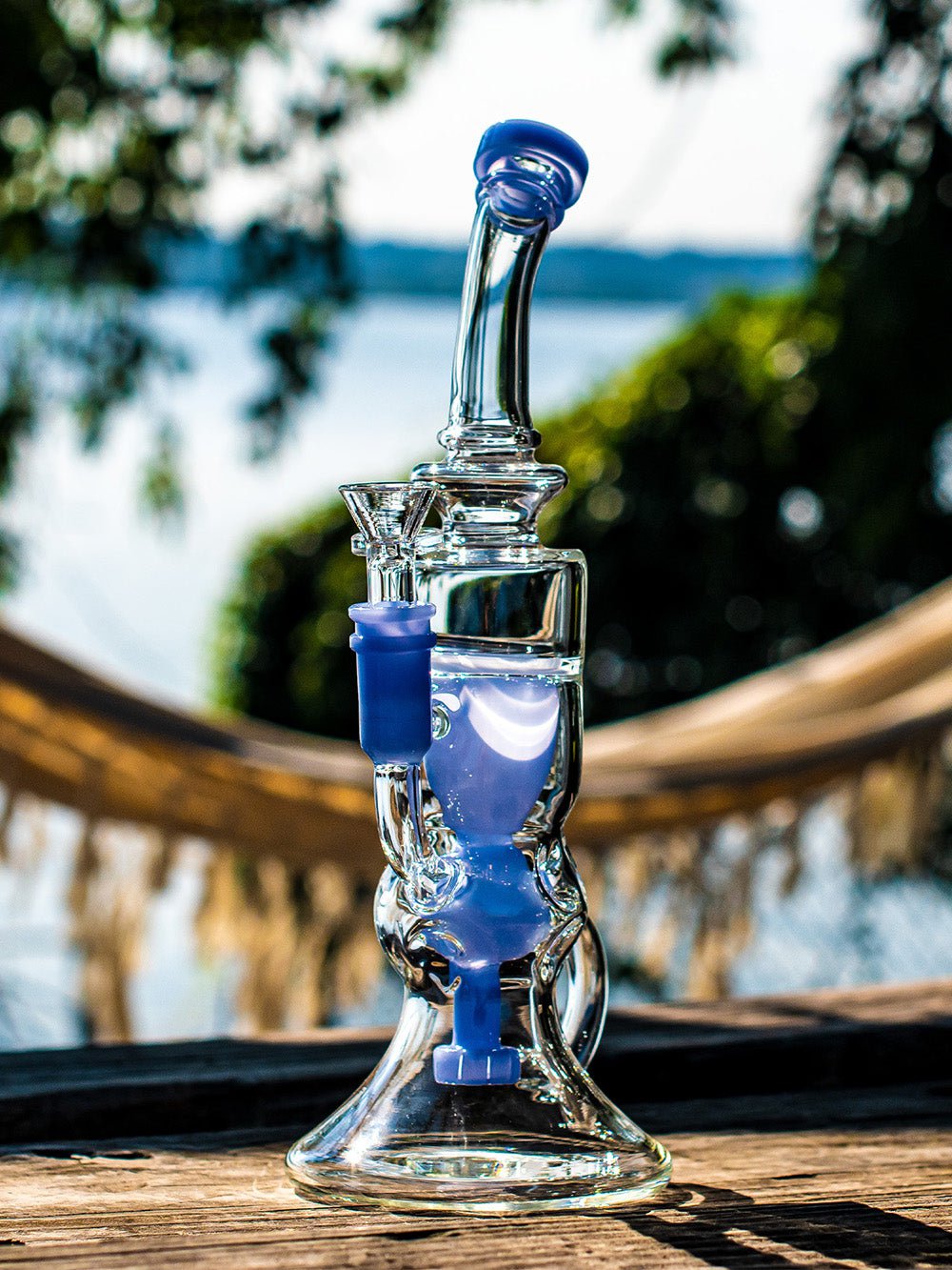 Fat Buddha Glass Bong Slyme Perc Recycler Bong